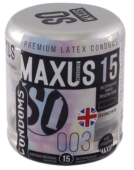 MAXUS 003 №15 - Презервативы экстремально тонкие, 18 см, 15 шт