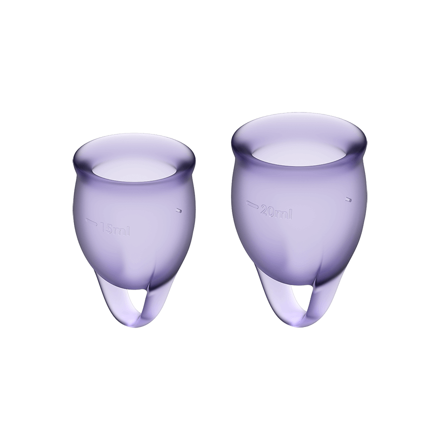 Satisfyer Feel Confident - набор менструальных чаш, 15 мл и 20 мл (фиолетовый) от ero-shop