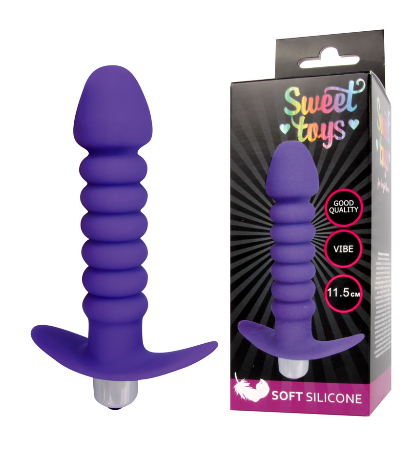 SWEET TOYS - Анальная втулка с вибрацией,11,5 см (фиолетовый)