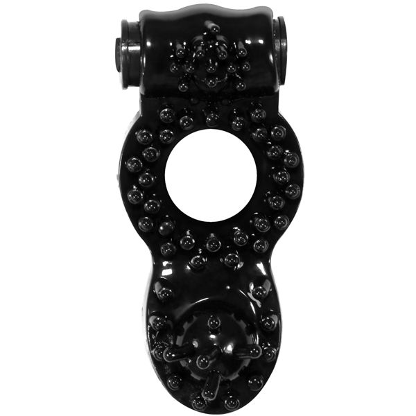 Эрекционное виброкольцо с клиторальным стимулятором Ringer - Lola Toys, 7 см (чёрный) от ero-shop