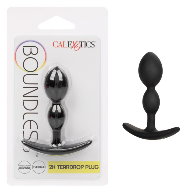 Boundless 2X Teardrop Plug - Анальная каплевидная пробка для ношения, 6,25 см (черный) - фото 1
