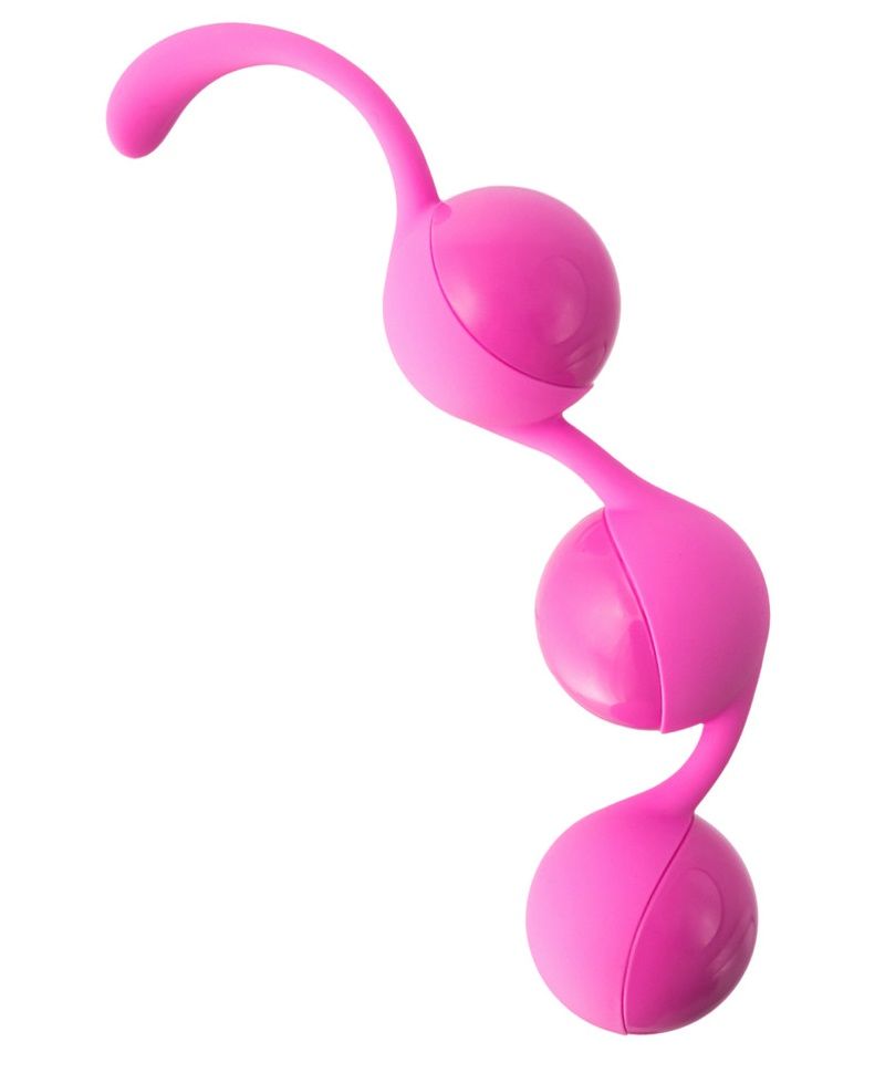 Розовые тройные вагинальные шарики из силикона Delish Balls, 13х3.5 см от ero-shop