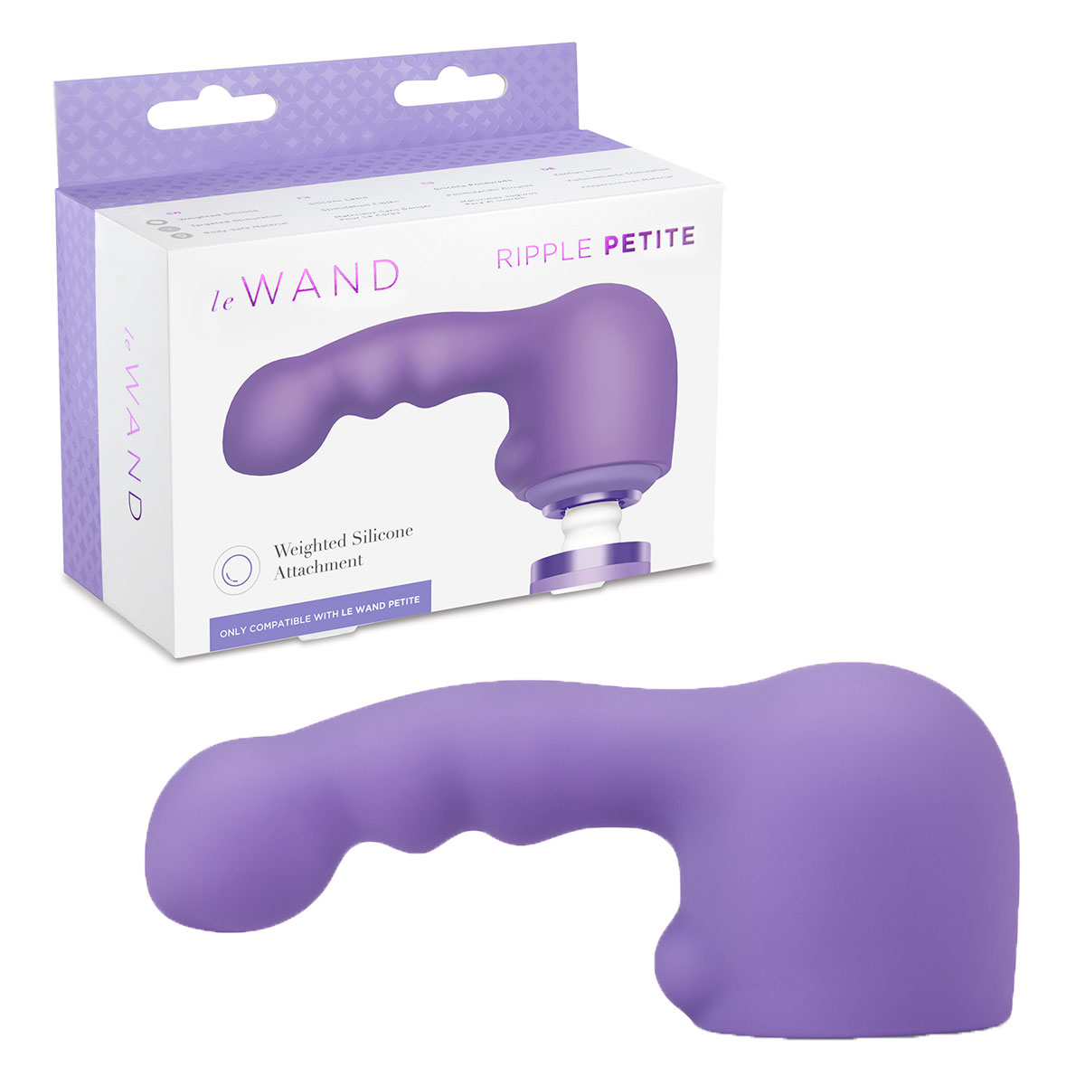 Le Wand RIPPLE VIOLET - Утяжеленная насадка для массажера, 10 см (фиолетовый)