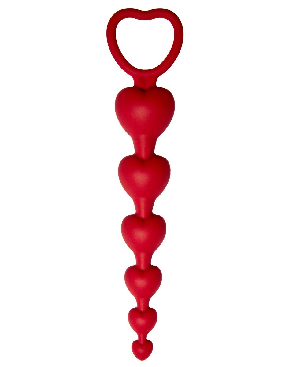 Love Beam Core - Анальная цепочка с кольцом, 19х3.2 см. (бордовая) - фото 1