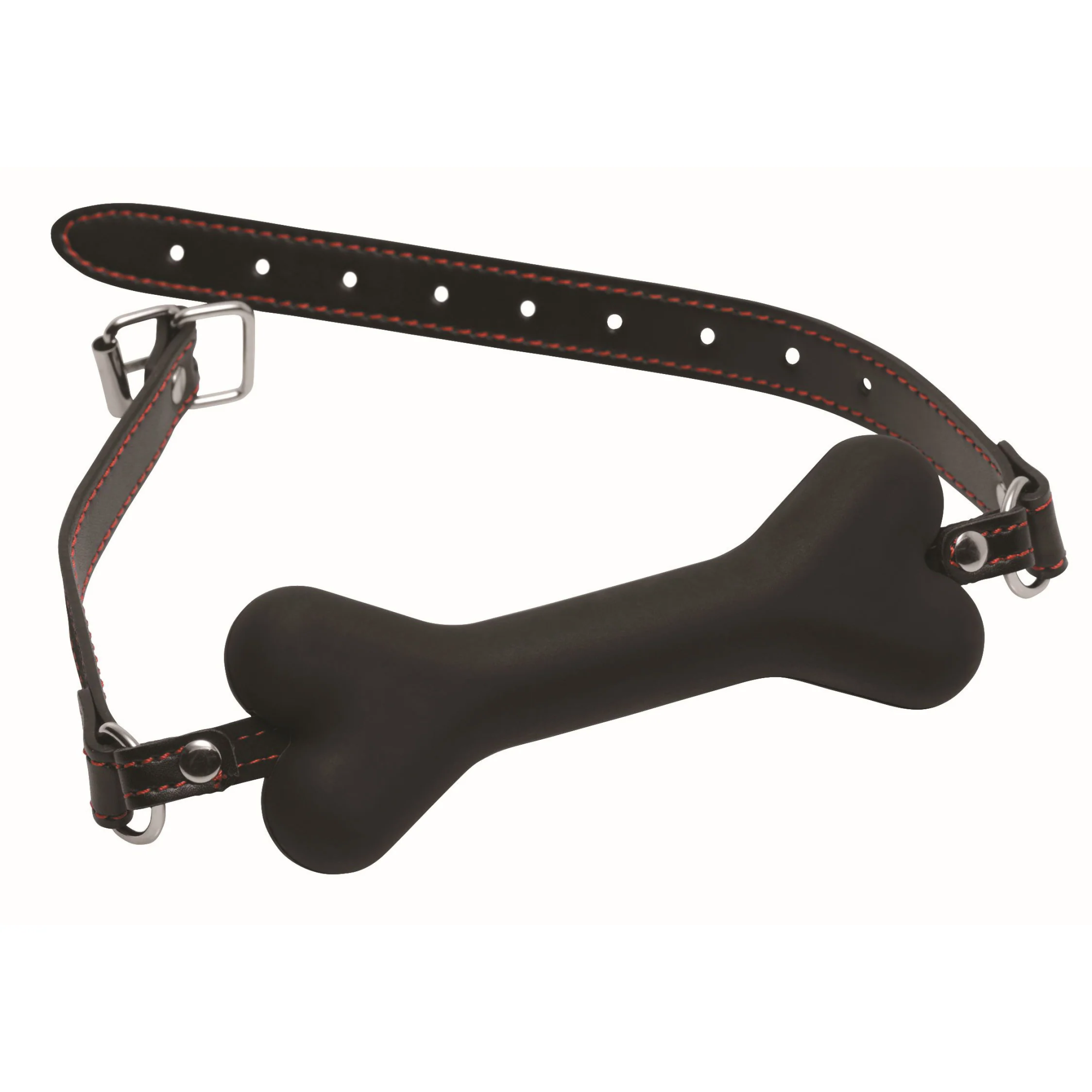 Master Series Hound Adjustable Dog Bone Gag - кляп в форме косточки, 15.2х2.54 см (чёрный)
