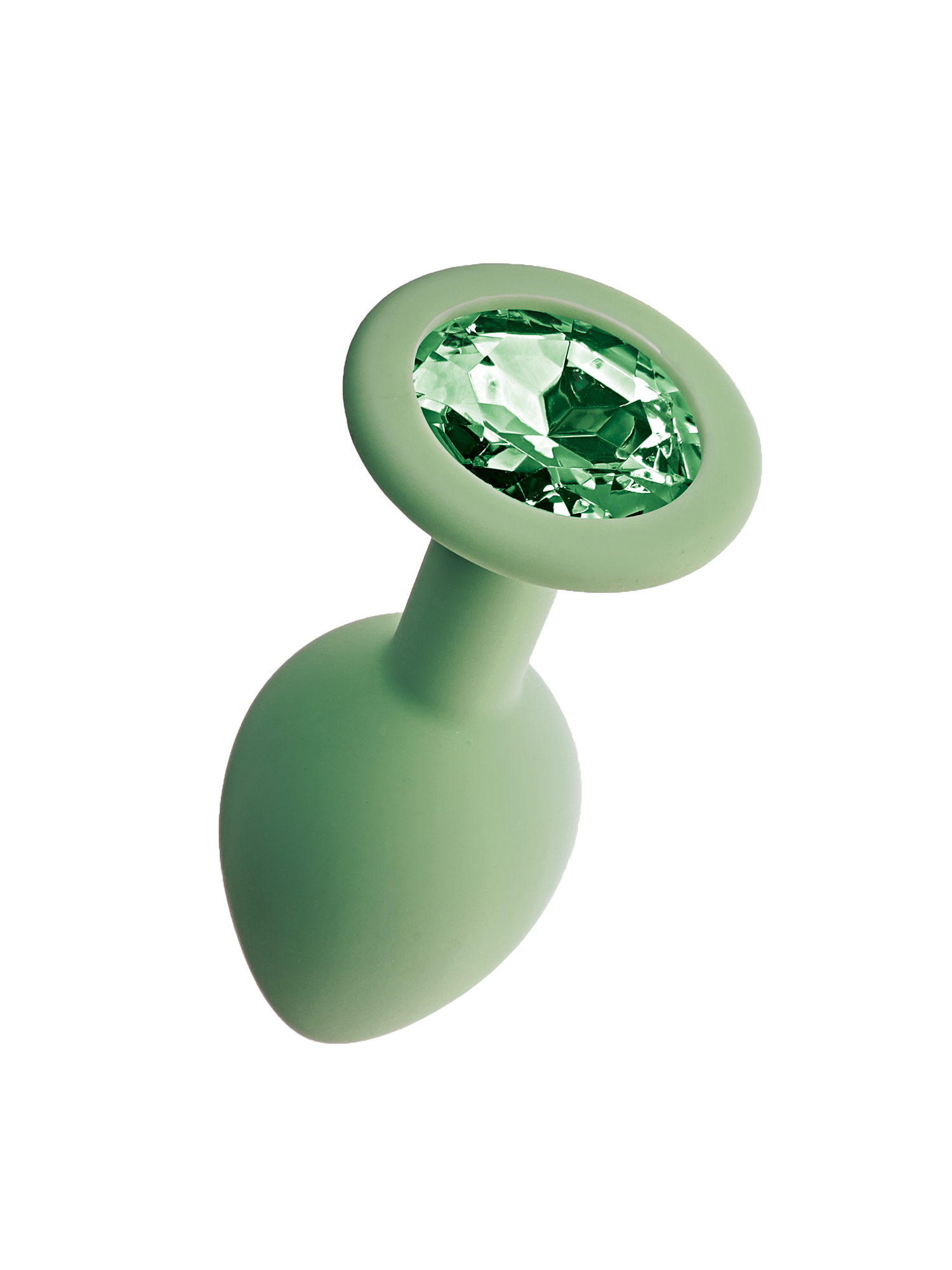 CORE LE FRIVOLE - Анальная пробка с зеленым кристаллом Gamma, 7,2 см
