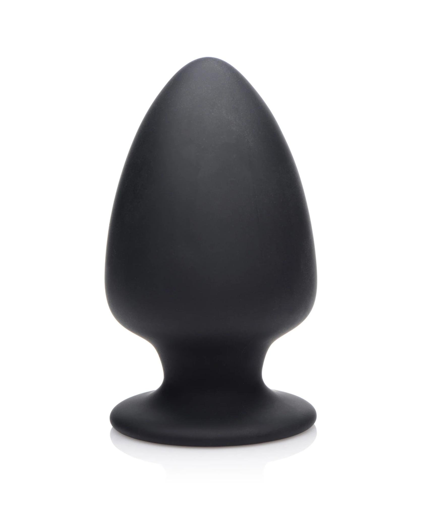 Squeeze-It Silicone Anal Plug Large - большая мягкая анальная пробка, L 13.2х7.6 см (чёрный)