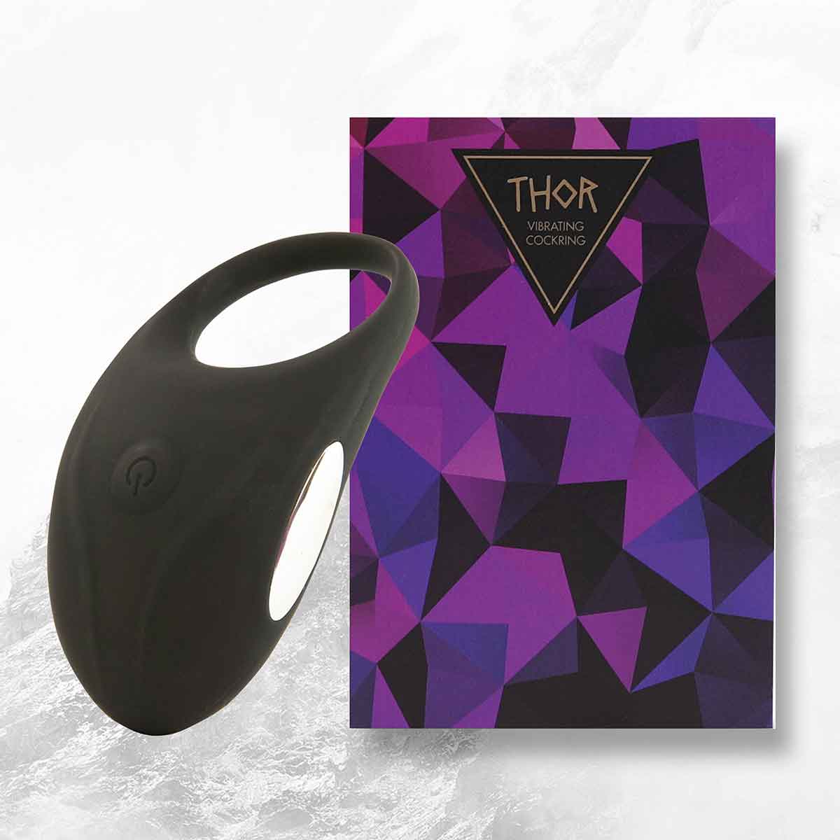 Thor Cockring Black - Кольцо эрекционное с вибрацией, 9 см (черный)