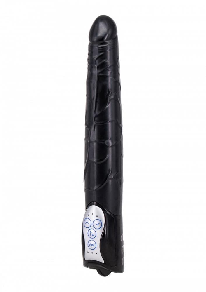 Длинный пульсирующий вибромассажер Long John Realistic Thrusting Vibrator, 28 см (черный)