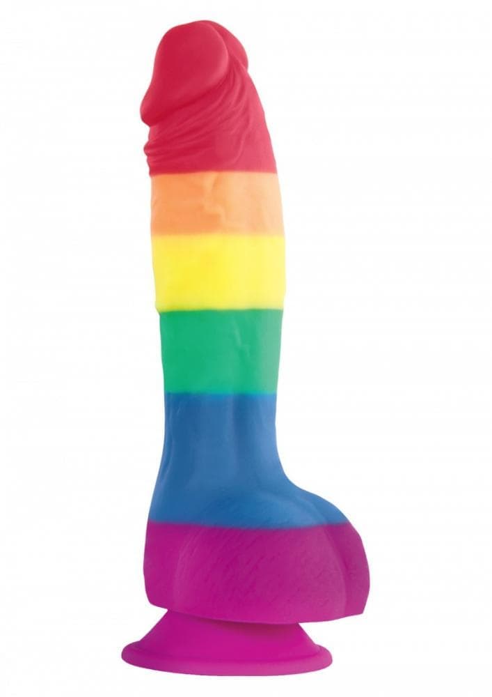 Colours Pride Edition 6  Dildo Rainbow - радужный фаллоимитатор на присоске, 21х4.5 см (радужный) - фото 1