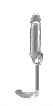 Удлиняющая насадка Stretchy Penis Exten and Plug, +2,5 см. (серый) от ero-shop