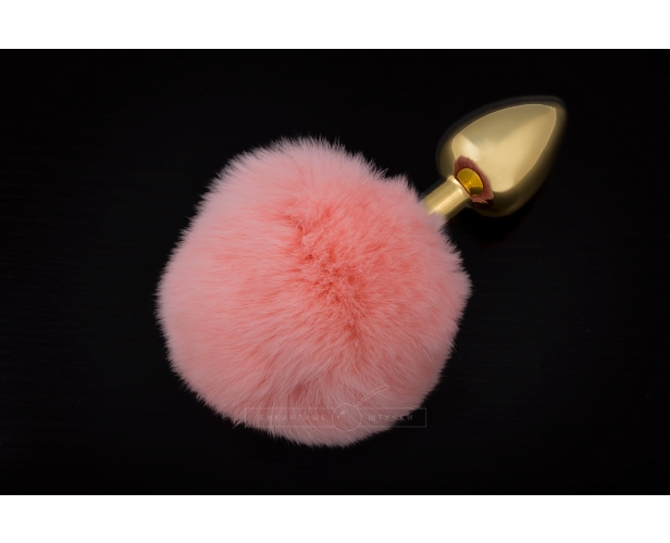 Маленькая золотистая пробочка с  хвостиком - Пикантные штучки, 6 см (розовый) от ero-shop