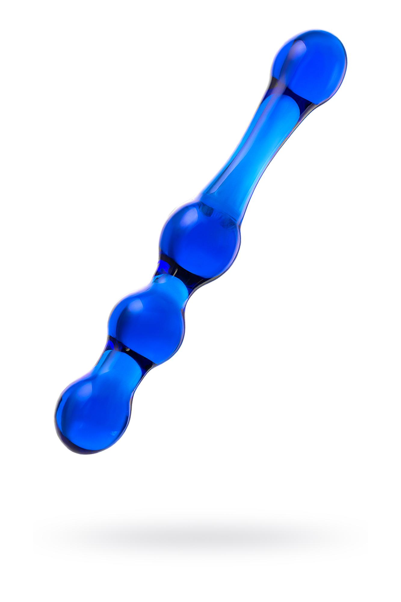 Sexus Glass - Двусторонний фаллоимитатор, 20,5 см (синий) - фото 1