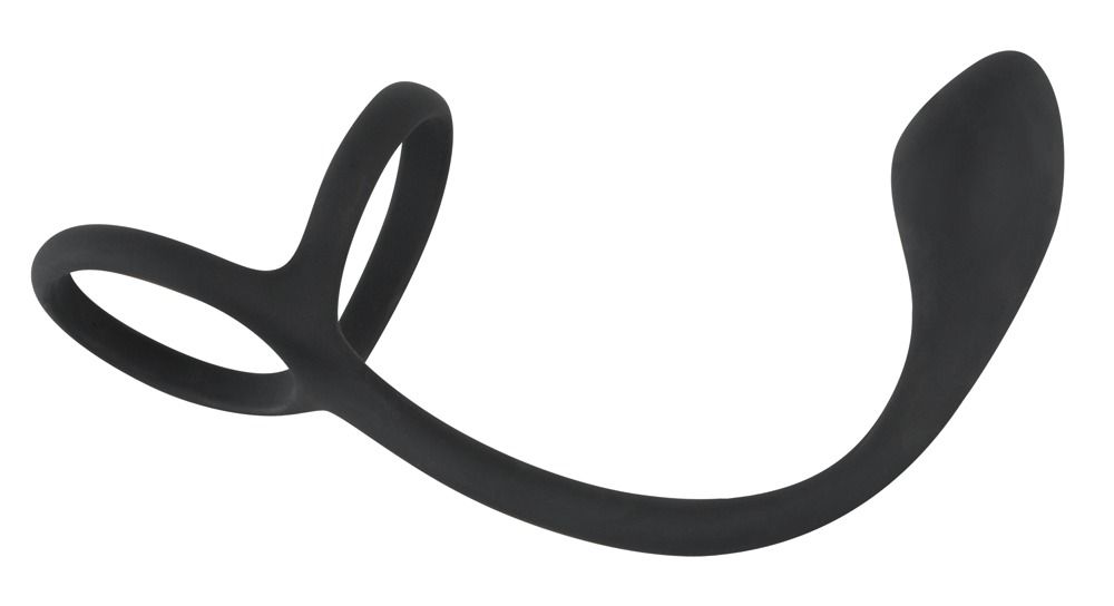 Black Velvets - Эрекционное кольцо с утяжкой на мошонку и анальным плагом от ero-shop