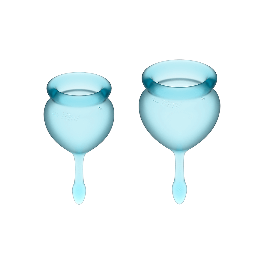 Satisfyer Feel Good - набор менструальных чаш, 15 мл и 20 мл (голубой) от ero-shop