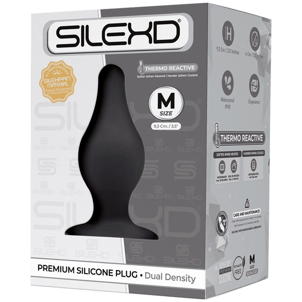 SileXD Model 2 - Анальная пробка средняя, 9,3 см (черный)