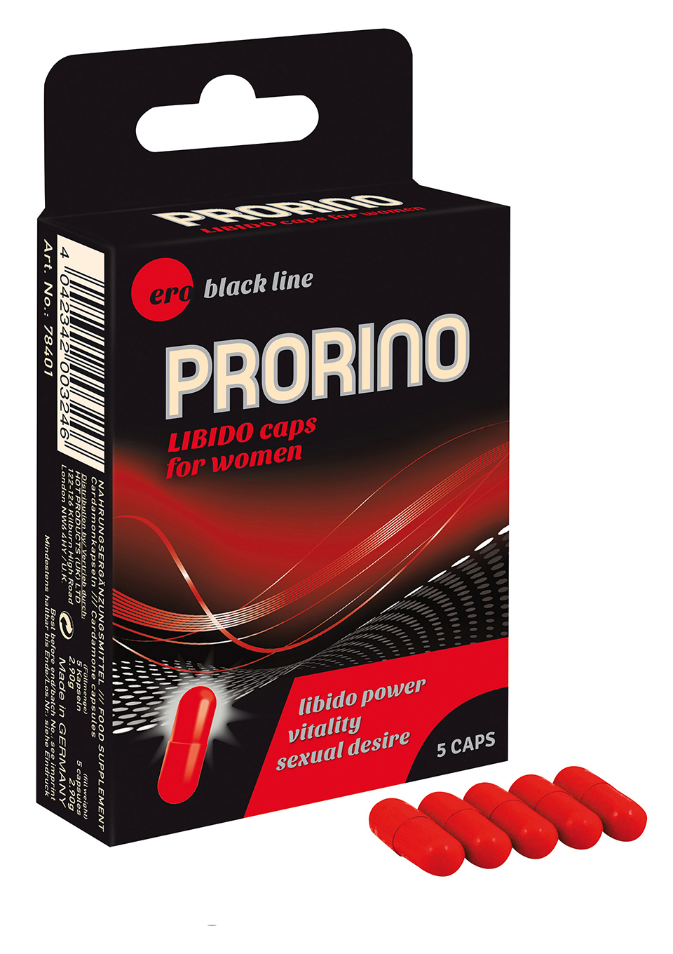 Ero Prorino Libido Caps - стимулирующие капсулы для женщин, 5 шт