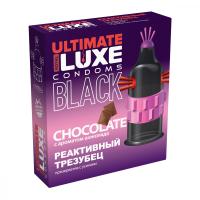 Luxe Black Ultimate Реактивный Трезубец стимулирующий презерватив с усиками и ароматом шоколада, 1 шт