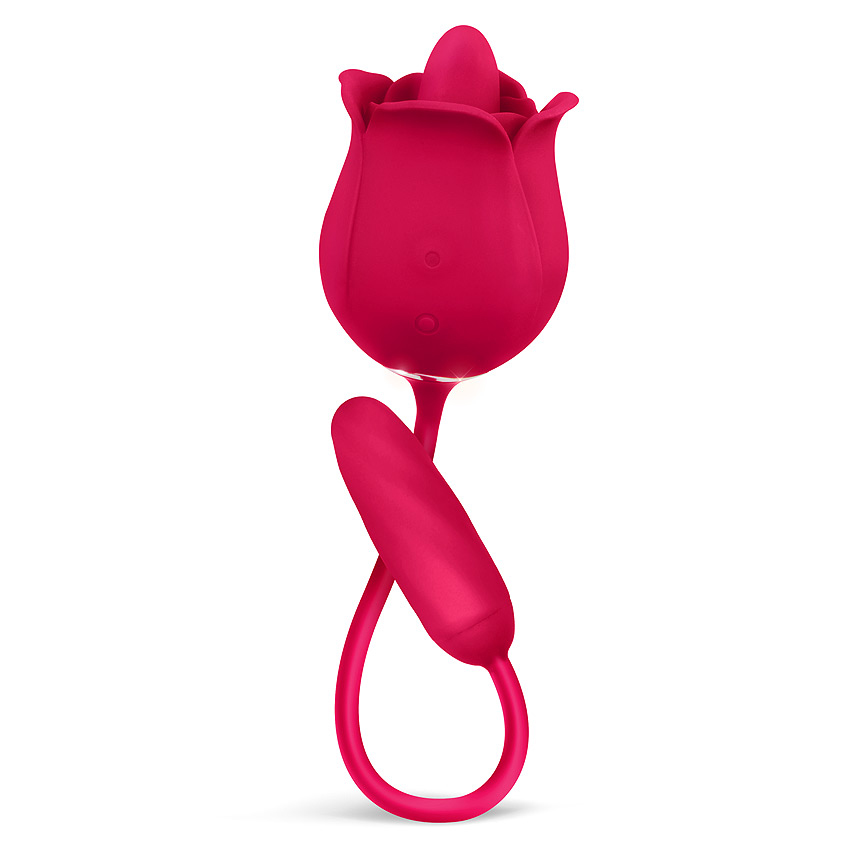 Viva Rose Toys виброяйцо со стимулятором клитора с язычком, 38х2.8 см (розовый) - фото 1