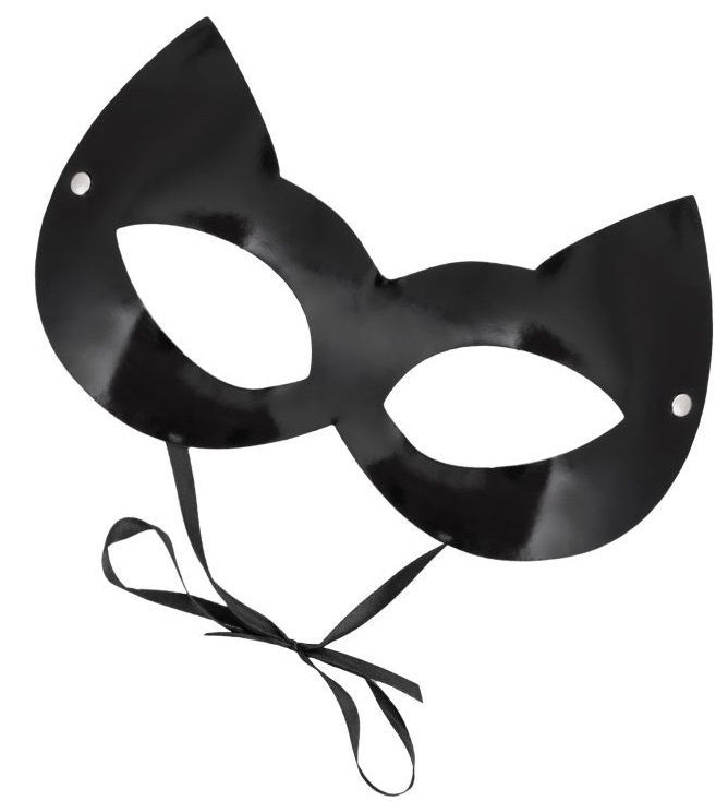 Штучки-дрючки - лакированная маска кошечки, чёрная (OS) от ero-shop