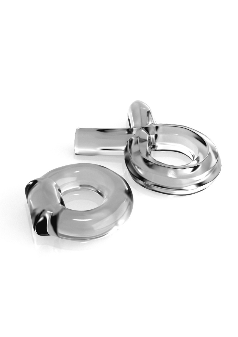 Pipedream Classix Couples Cock Ring Set - набор из 2 эрекционных колец, 7.36х2 см (прозрачный)