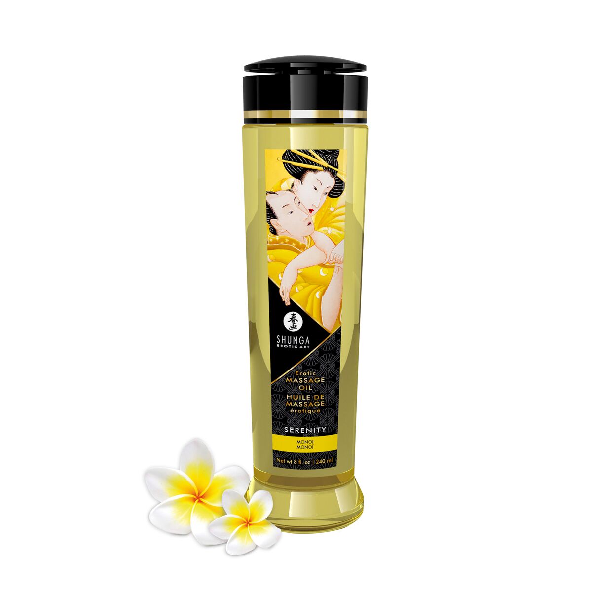 Shunga Serenity - Возбуждающее масло для массажа, 240 мл (цветок моной) - фото 1