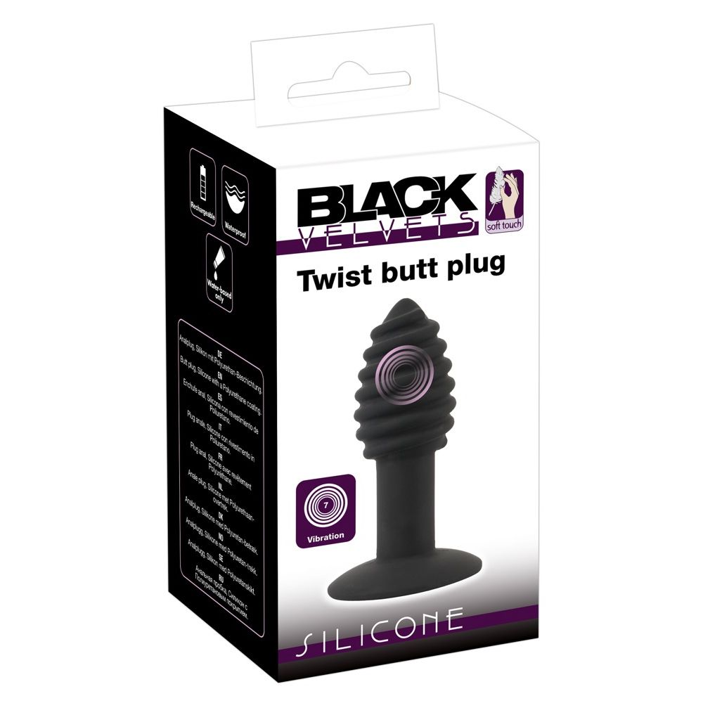 ORION Twist Butt Plug - Анальная пробка с вибрацией, 10,7 см (черный)