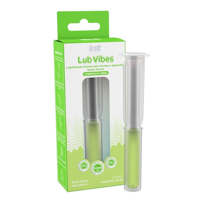 Intt Lub Vibes Mint - жидкий вибратор смазка с аппликатором и мятным вкусом, 5 г