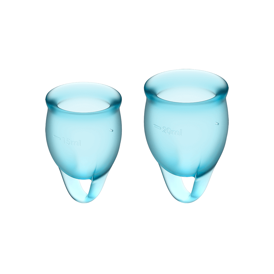 Satisfyer Feel Confident - набор менструальных чаш, 15 мл и 20 мл (голубой) - фото 1
