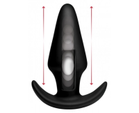 XR Brands Kinetic Thumping 7X Large Anal Plug - анальная пробка с толчковыми движениями, 13.3х5 см (чёрный)