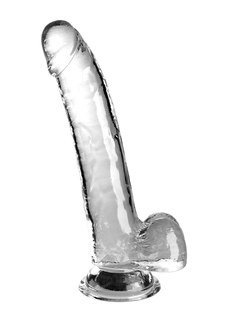 PipeDream King Cock Clear 9 - Фаллоимитатор с мошонкой на присоске, 24.8х4.5 см (прозрачный) - фото 1