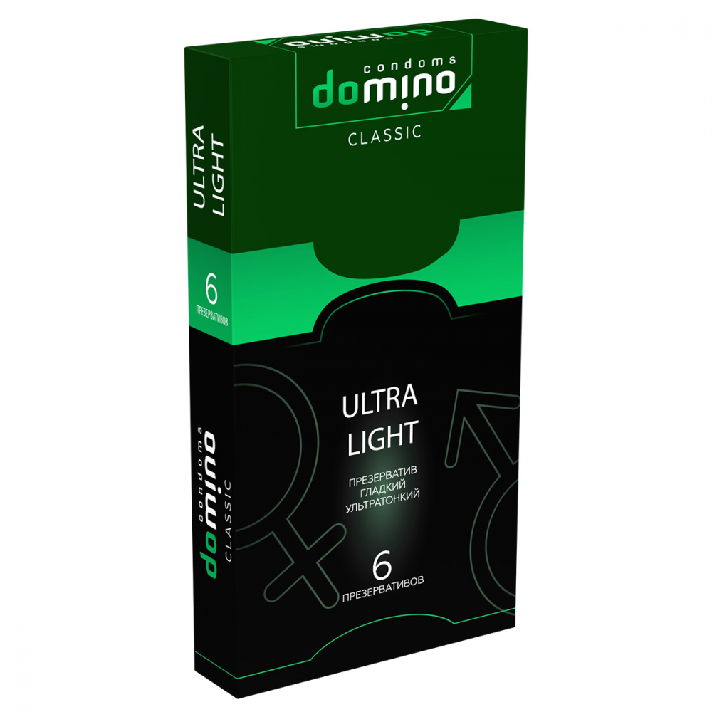 Domino Classic Ultra Light гладкие ультратонкие презервативы, 6 шт - фото 1