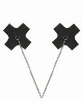 DD Джага-Джага - Пэстисы на грудь в форме крестов с цепочкой (чёрный)