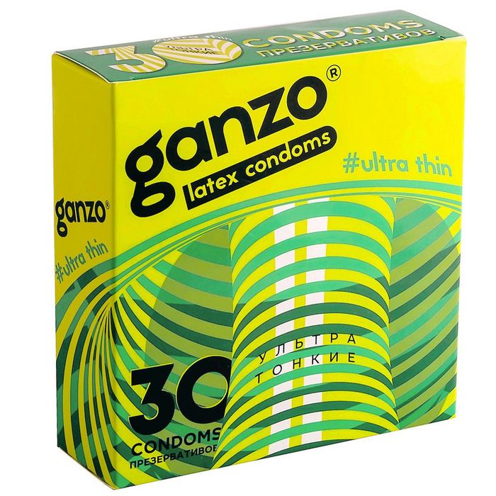GANZO - Презервативы ультратонкие, 18 см 30 шт