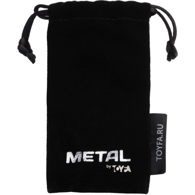 ToyFa Metal - Серебристая анальная пробка с чёрным кристаллом, 7х2.7 см 