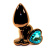 4sexdream чёрная анальная пробка с кристаллом в форме сердца, 8х3.5 см (голубой) 
