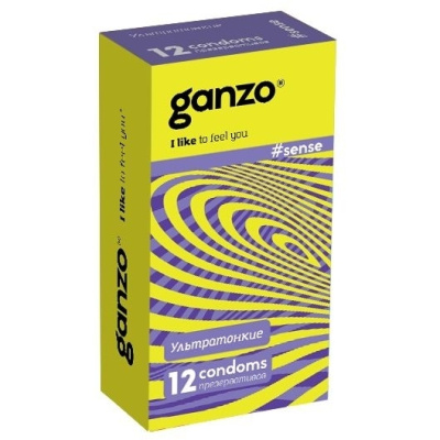 Ganzo Sense No12 - тонкие презервативы, 18 см.