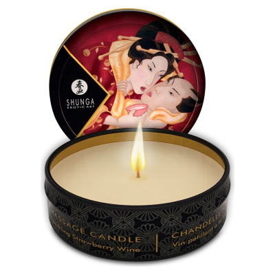 Ароматизированная массажная свечка Shunga Massage Candle, 30 мл (клубника)