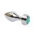 4sexdream маленькая серебристая анальная пробка со стразом в основании, 7.8х2.9 см (зеленый) 