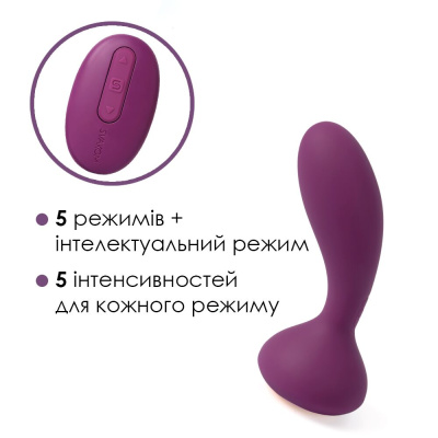 Анальный стимулятор Svakom - Julie, 10.2 см (фиолетовый) 