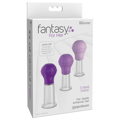 Fantasy For Her Nipple Enhancer Set - Набор мини помп-присосок разного размера (фиолетовый)