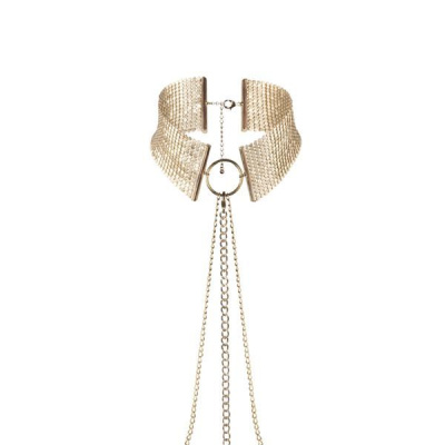 Дизайнерский ошейник-воротник Bijoux Indiscrets - Desir Metallique Collar (золотой)