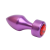 4sexdream фиолетовая металлическая анальная пробка со стразом в основании, 7.8х2.9 см (красный) 