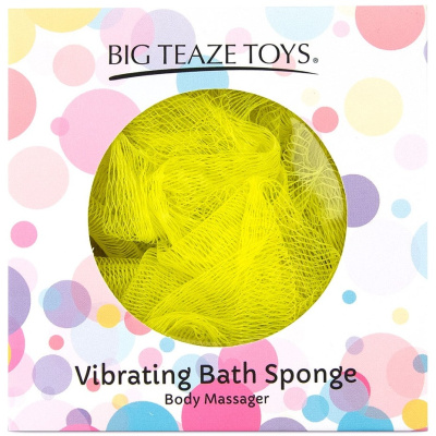 Big Teaze Toys Bath Sponge Vibrating губка для ванны с вибропулей, 5.5 см (желтая) 