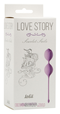 Love Story Scarlet Sails Lola - Вагинальные шарики с цветочным рельефом, 16 см (сиреневый)