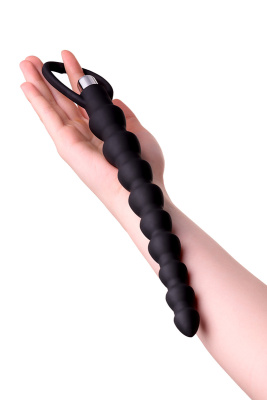 Черная анальная цепочка с вибрацией A-toys - 32,7х3.1 см.