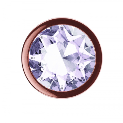 Lola Games Diamond Moonstone Shine S металлическая анальная пробка с кристаллом, 7.2х2.7 см (прозрачный) 