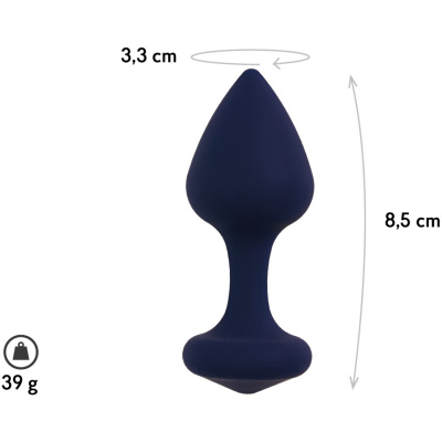 Le Frivole Exo - Анальная пробка из силикона, 8.5х3.3 см, размер М (синий) 
