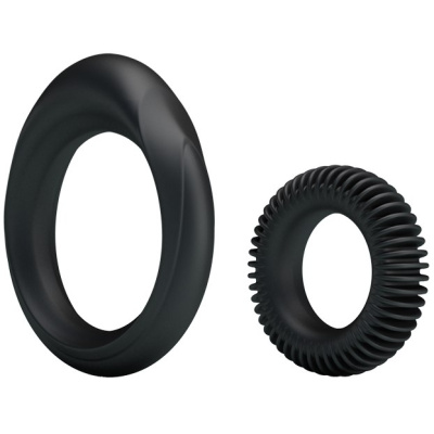 Эрекционные силиконовые кольца Ring Manhood от компании Baile, 3.3 см (чёрный) 