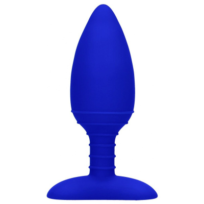 Shotsmedia Elegance Glow - Анальный плаг с нагревом, 12х3.8 см (синий) 